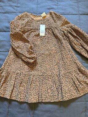 GAP Pink and Black Leopard Print Dress